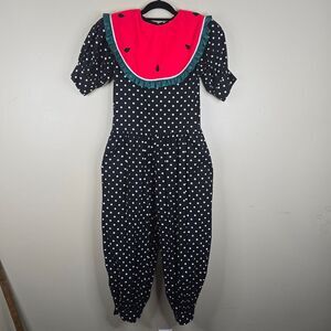 Sarah And Ann Designs Vintage Polka Dot Watermelon Romper Size Xs